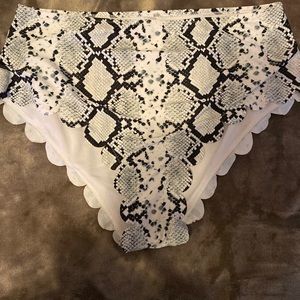 Snakeskin high waisted bathing suit bottoms